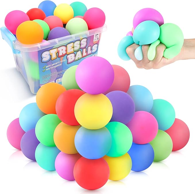 Slow Rising Stress Ball 24 Pack, Stretchy Fidget